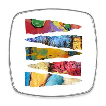 Conception abstraite de couche de peinture colorée - Magnet carré - blanc - Devant