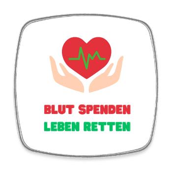 Blut Spenden, Leben Retten - Viereckiger Kühlschrankmagnet - Weiß - Vorne