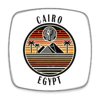 Cairo Egypt pyramid design - Square fridge magnet - white - Front