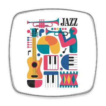 Farbenfrohes Design zum Thema Musik - Viereckiger Kühlschrankmagnet - Weiß - Vorne