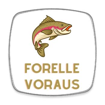 Forelle Voraus: Der Fang der Natur - Viereckiger Kühlschrankmagnet - Weiß - Vorne