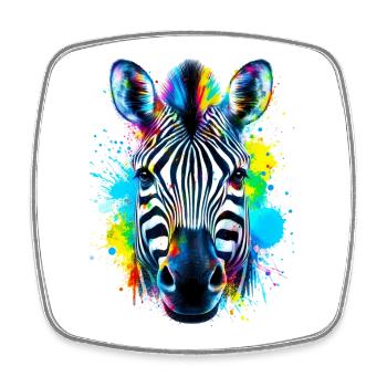 Zebra - Viereckiger Kühlschrankmagnet - Weiß - Vorne