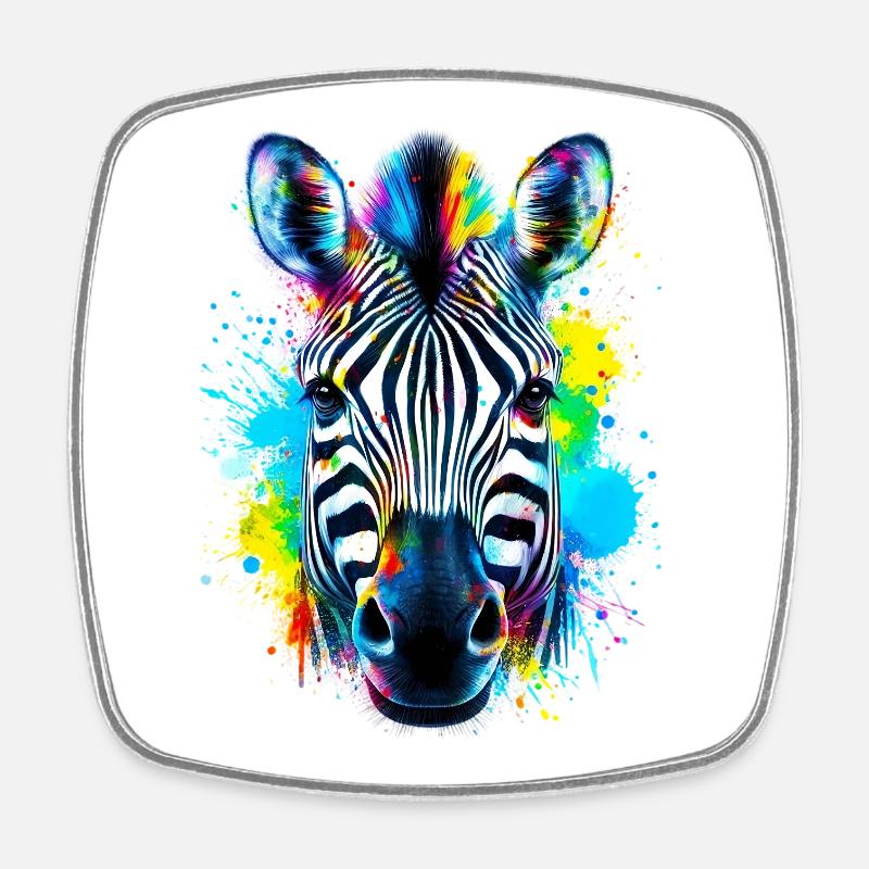 Zebra - Viereckiger Kühlschrankmagnet - Weiß