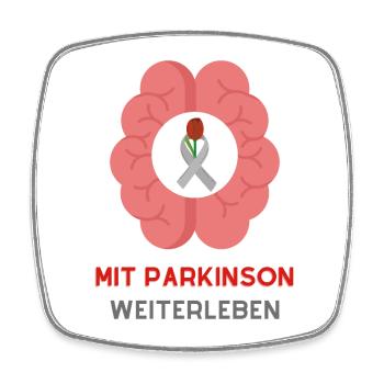 Living on with Parkinson's: Strength and Hope - Square fridge magnet - white - Front