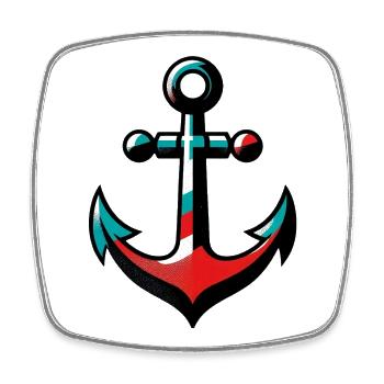An Anchor - Square fridge magnet - white - Front