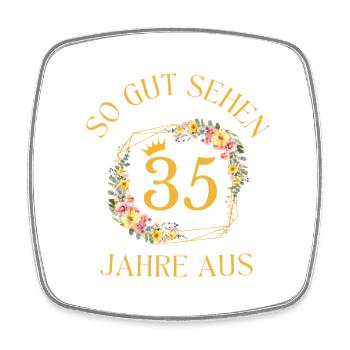SO GUT SEHEN 35 JAHRE AUS! - Viereckiger Kühlschrankmagnet - Weiß - Vorne