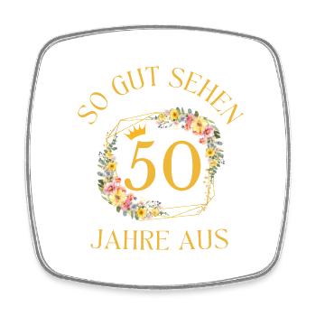 SO GUT SEHEN 50 JAHRE AUS! - Viereckiger Kühlschrankmagnet - Weiß - Vorne