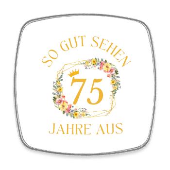 SO GUT SEHEN 75 JAHRE AUS! - Viereckiger Kühlschrankmagnet - Weiß - Vorne