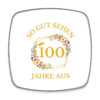 SO GUT SEHEN 100 JAHRE AUS! - Viereckiger Kühlschrankmagnet - Weiß - Vorne