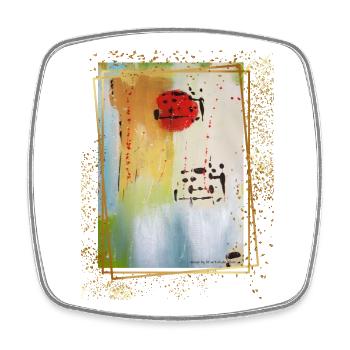Peinture abstraite inspirée de Carmina Burana - Magnet carré - blanc - Devant