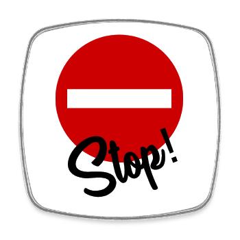 STOP. MESSAGE. CITATION. PANNEAU. PAPA. MOTO - Magnet carré - blanc - Devant
