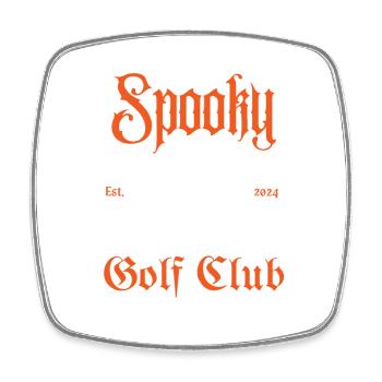 Halloween T-shirt for Men and Women Spooky Golf - Square fridge magnet - white - Front