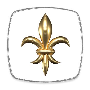 Fleur de Lys / Fleur de Lis in Balloon Gold Look - Square fridge magnet - white - Front