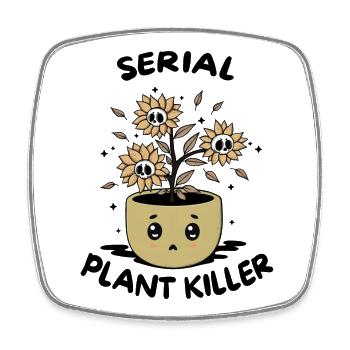 Sunflower Skull Plant Pot - Square fridge magnet - white - Front