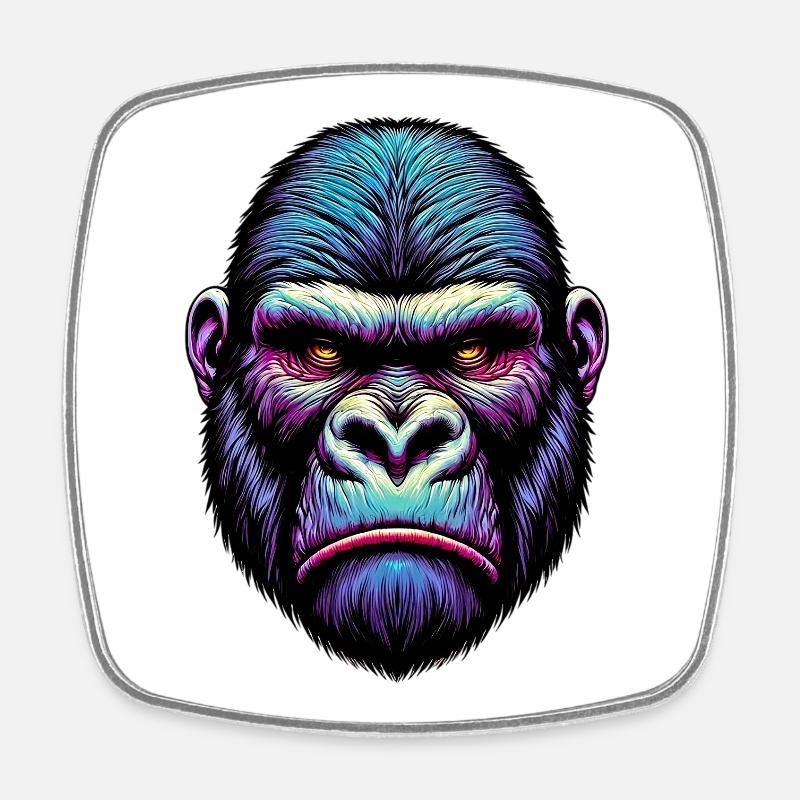 Gorilla - Viereckiger Kühlschrankmagnet - Weiß