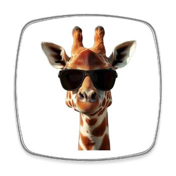 Girafe avec un look cool et sympa - Magnet carré - blanc - Devant
