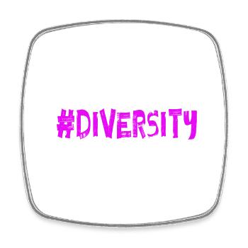 Stop AfD against right-wing democracy Diversity - Square fridge magnet - white - Front