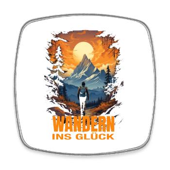 Wandern ins Glück - Viereckiger Kühlschrankmagnet - Weiß - Vorne