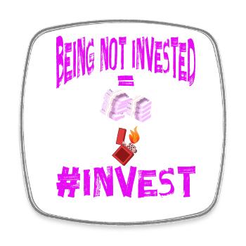 Argent Motivation Profit Profit Performance Rendement - Magnet carré - blanc - Devant
