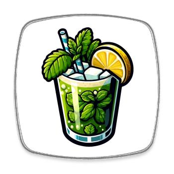 Mojito Cocktail Rum Limette Minze - Viereckiger Kühlschrankmagnet - Weiß - Vorne