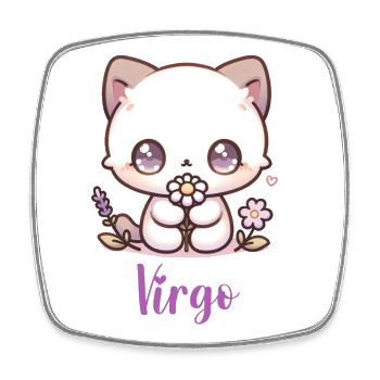 Mignon Vierge Zodiaque Astrologie Cadeau - Magnet carré - blanc - Devant