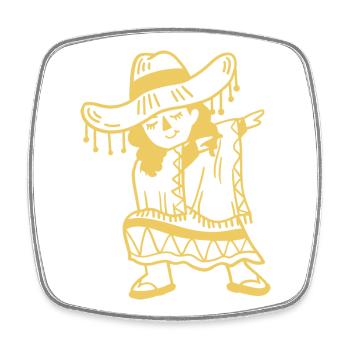 Dabbing Mexikanisches Mädchen Cinco De Mayo - Viereckiger Kühlschrankmagnet - Weiß - Vorne