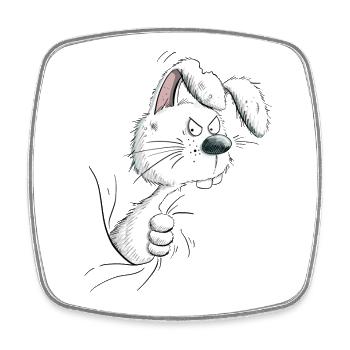 Nope Bunny blanc I lapin motif lapin - Magnet carré - blanc - Devant