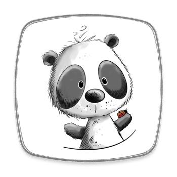 Drolliger Panda I Pandabär I Pandas Tiermotiv - Viereckiger Kühlschrankmagnet - Weiß - Vorne