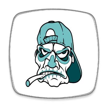 Famous after death - Square fridge magnet - white - Front