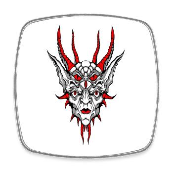 Diabolo - Viereckiger Kühlschrankmagnet - Weiß - Vorne