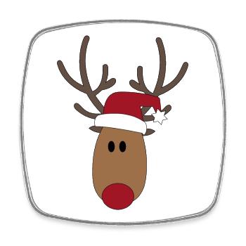 Design pour Noël avec un orignal - Magnet carré - blanc - Devant