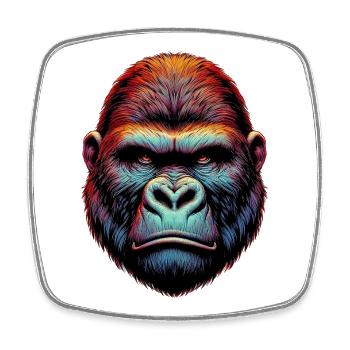 Gorilla - Viereckiger Kühlschrankmagnet - Weiß - Vorne