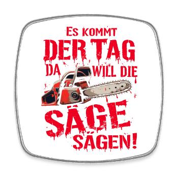 Halloween Säge Ruhrpott Ruhrgebiet Shirt - Viereckiger Kühlschrankmagnet - Weiß - Vorne