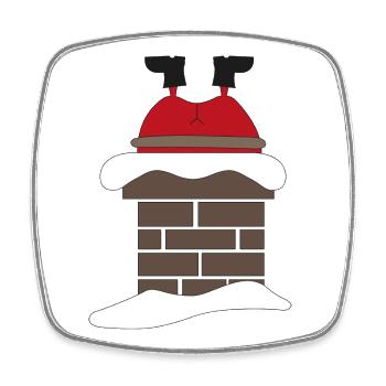 Drôle Design Noël - Magnet carré - blanc - Devant