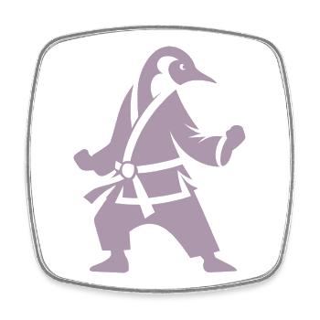 Pinguin Karate Kampfkunst Silhouette - Viereckiger Kühlschrankmagnet - Weiß - Vorne