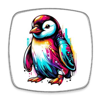Pingouin - Magnet carré - blanc - Devant