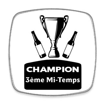 Champion 3rd half - Square fridge magnet - white - Front