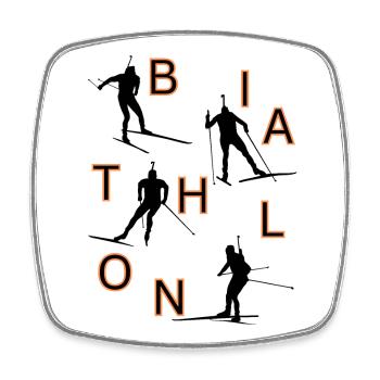 Biathlon Fan Apparel - Bold Winter Sports Graphic - Square fridge magnet - white - Front