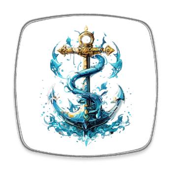 Anchor Water Splash - Square fridge magnet - white - Front