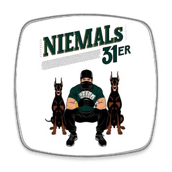 Niemals 31ER - Viereckiger Kühlschrankmagnet - Weiß - Vorne