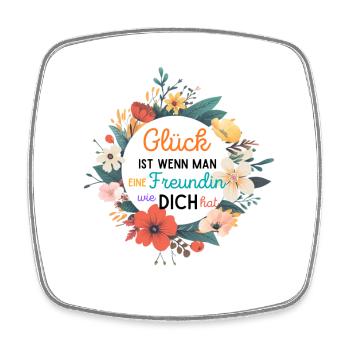 GLÜCK IST WENN MAN EINE FREUNDIN WIE DICH HAT! - Viereckiger Kühlschrankmagnet - Weiß - Vorne