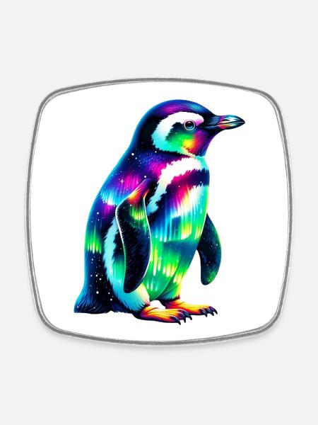 Pinguin - Viereckiger Kühlschrankmagnet - Weiß