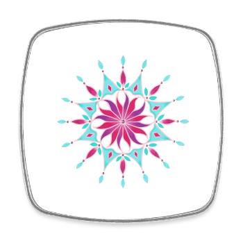Blumen Mandala - Sonja Ariel von Staden - Viereckiger Kühlschrankmagnet - Weiß - Vorne