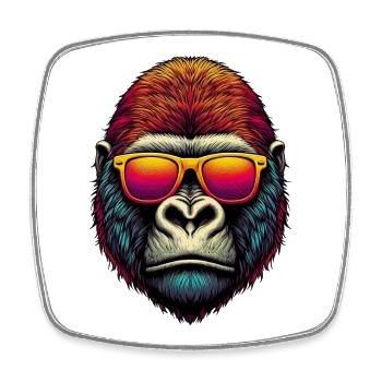 Gorilla - Viereckiger Kühlschrankmagnet - Weiß - Vorne