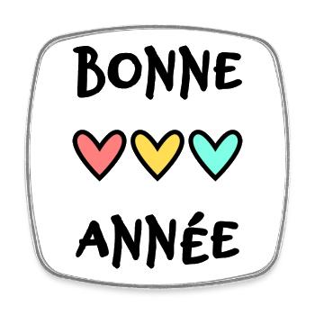 HAPPY NEW YEAR. NEW YEAR'S EVE. NEW YEAR - Square fridge magnet - white - Front