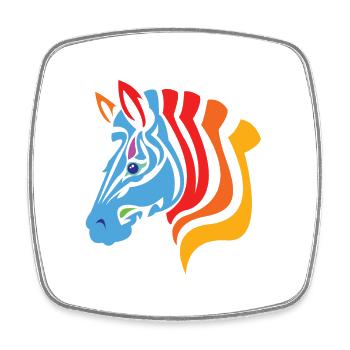 zebra - Viereckiger Kühlschrankmagnet - Weiß - Vorne