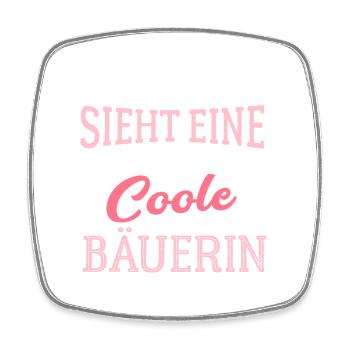 So sieht eine richtig coole Bäuerin aus Landwirtin - Viereckiger Kühlschrankmagnet - Weiß - Vorne