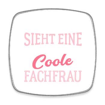 So sieht eine richtig coole Fachfrau aus Expertin - Viereckiger Kühlschrankmagnet - Weiß - Vorne