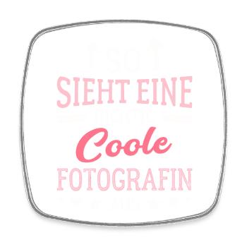 So sieht eine richtig coole Fotografin aus - Viereckiger Kühlschrankmagnet - Weiß - Vorne