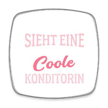 So sieht eine richtig coole Konditorin aus - Viereckiger Kühlschrankmagnet - Weiß - Vorne